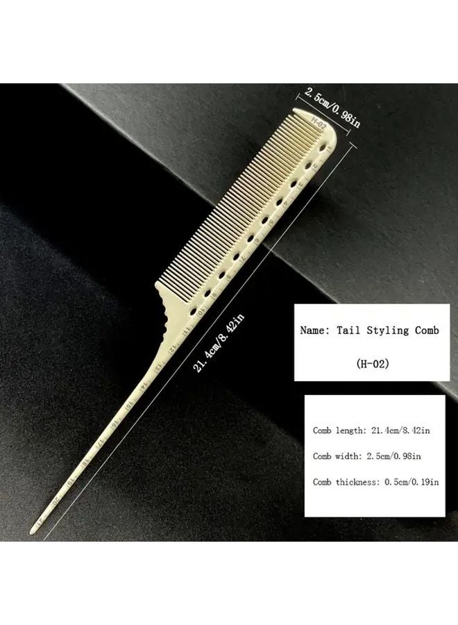 6pcs Set Hairdressing Comb With Scale Professional Hair Styling Comb For Barber Salon And Home Use - Image 4